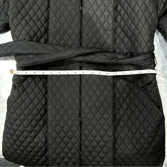 Just Female Black Quilt Maxi Coat Size XS NWT $175 - Picture 11 of 11